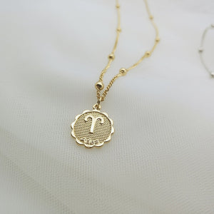 Cute Little Zodiac Coin Pendant Necklace