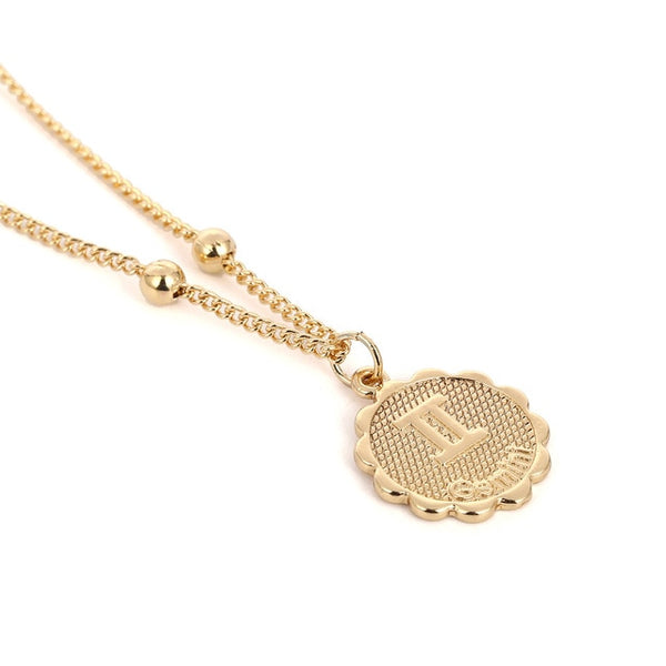 Cute Little Zodiac Coin Pendant Necklace