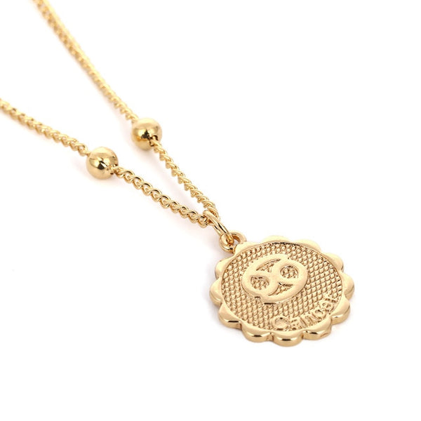 Cute Little Zodiac Coin Pendant Necklace