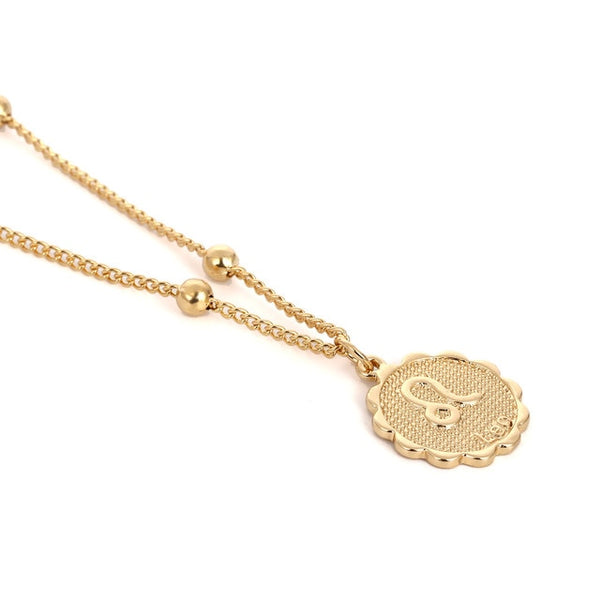 Cute Little Zodiac Coin Pendant Necklace