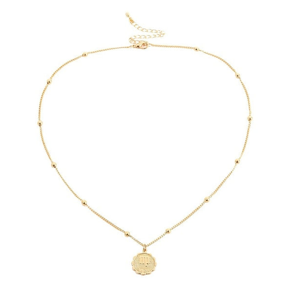 Cute Little Zodiac Coin Pendant Necklace