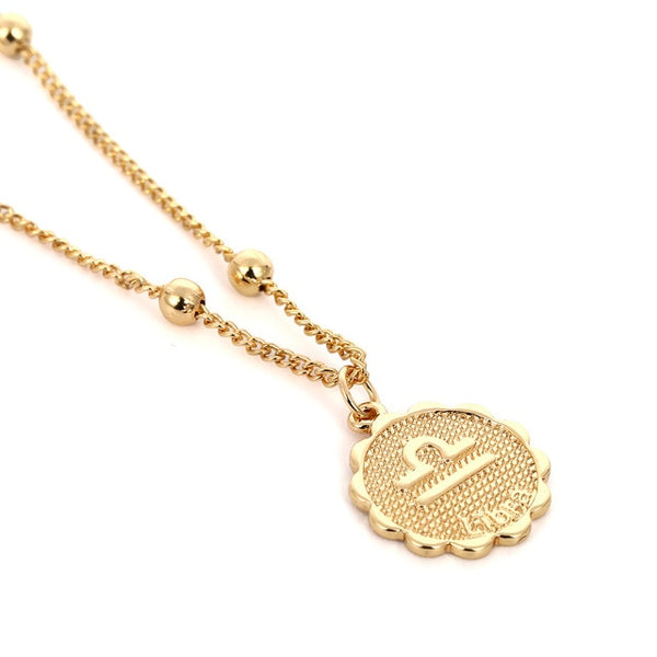 Cute Little Zodiac Coin Pendant Necklace