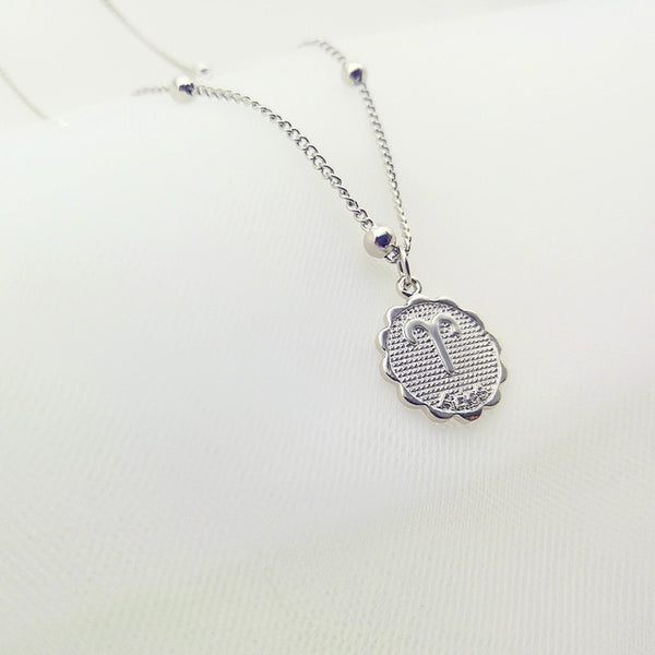 Cute Little Zodiac Coin Pendant Necklace