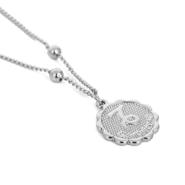 Cute Little Zodiac Coin Pendant Necklace
