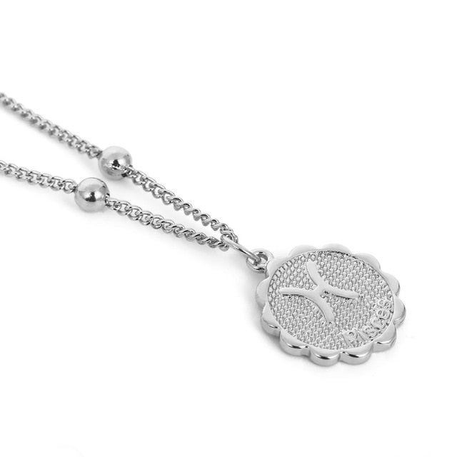 Cute Little Zodiac Coin Pendant Necklace