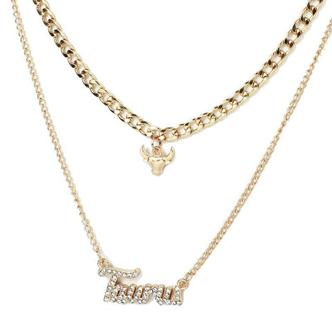 Zodiac Curb Chain Layered Nacklace