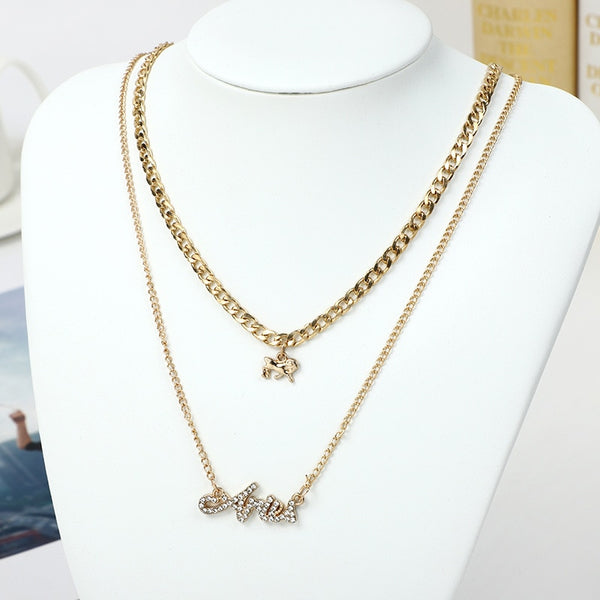 Zodiac Curb Chain Layered Nacklace