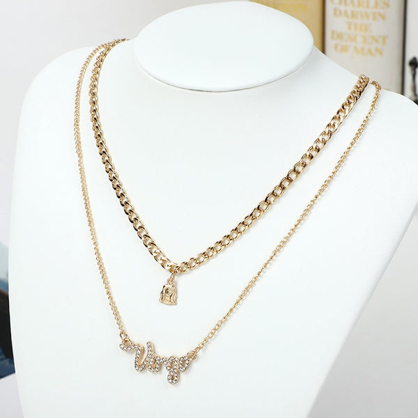 Zodiac Curb Chain Layered Nacklace