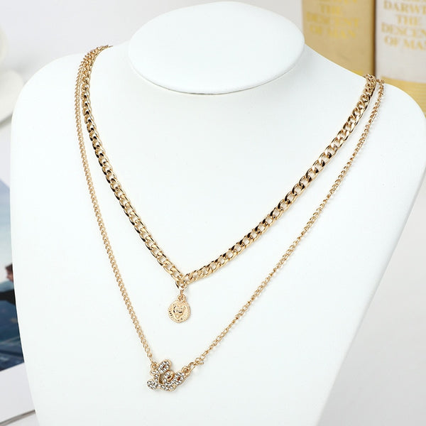 Zodiac Curb Chain Layered Nacklace