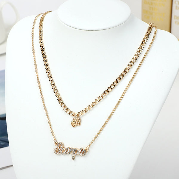 Zodiac Curb Chain Layered Nacklace